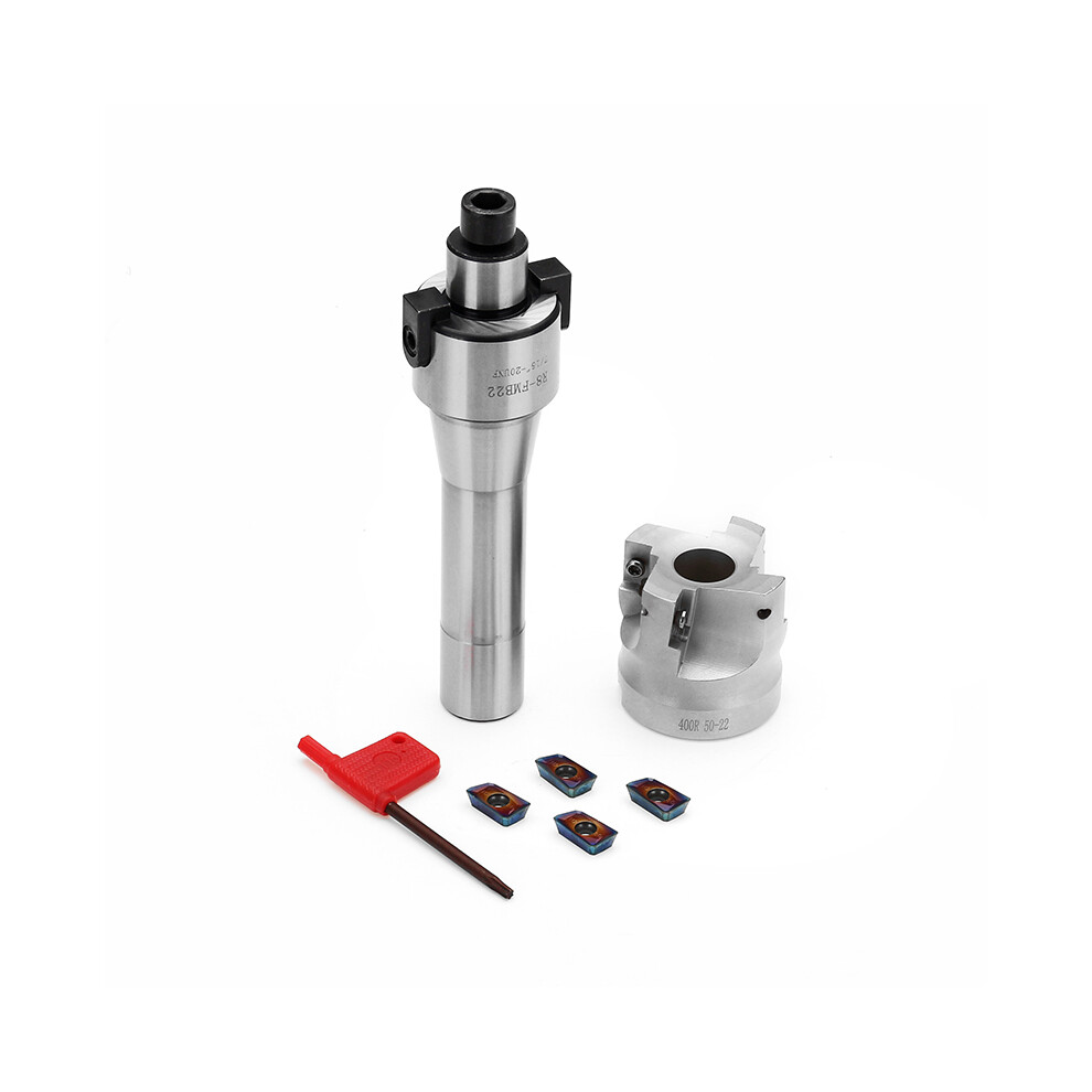 New Drillpro R8 Fmb22 400R 50Mm Face End Mill Cutter With 4Pcs Blue Nano Apmt1604 Carbide Inserts 623414378284
