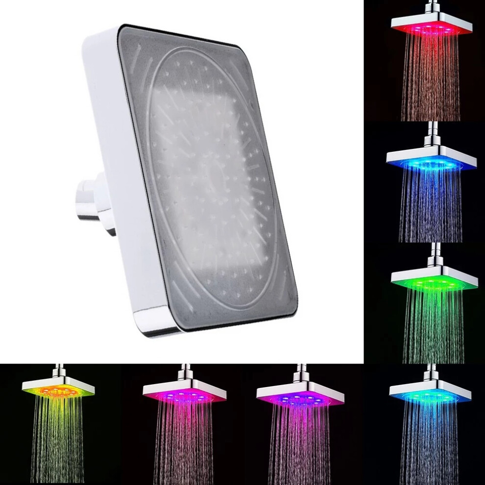 7 Colors Changing Water Powered Led Ceiling Shower Head Bath Sprinkler Temperature Control For Bathroom Washroom Portable 6906141843701
