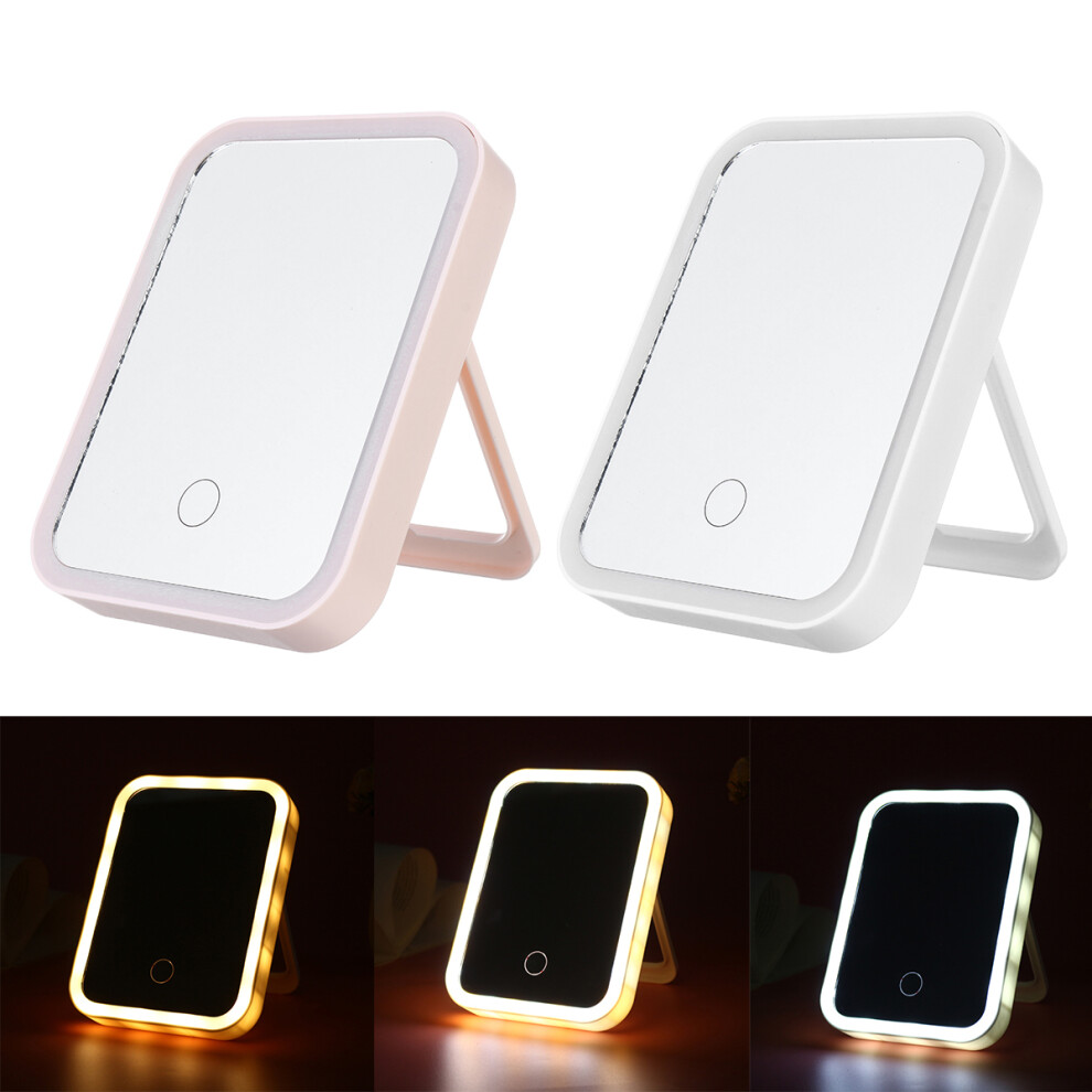 Make-up Mirror Rechargeable Light-filled Desktop Folding Portable Mirror LED Make-up Mirror with Light