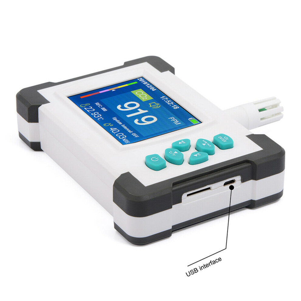 New Co2 Gas Carbon Dioxide Detector Data Logger Ndir Sensor Ppm Air Quality Tester 729601512001