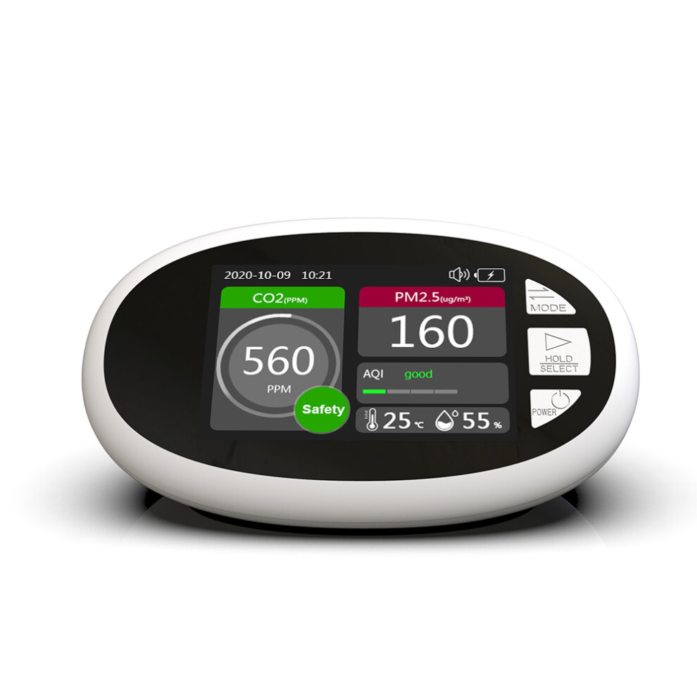 New Dm125 Portable Air Quality Analyzer Co2 Pm2.5 Pm1.0 Pm10 Hcho Tvoc 3.5 Inch Air Quality Index Aqi Temperature Humidity Detector 729601511998