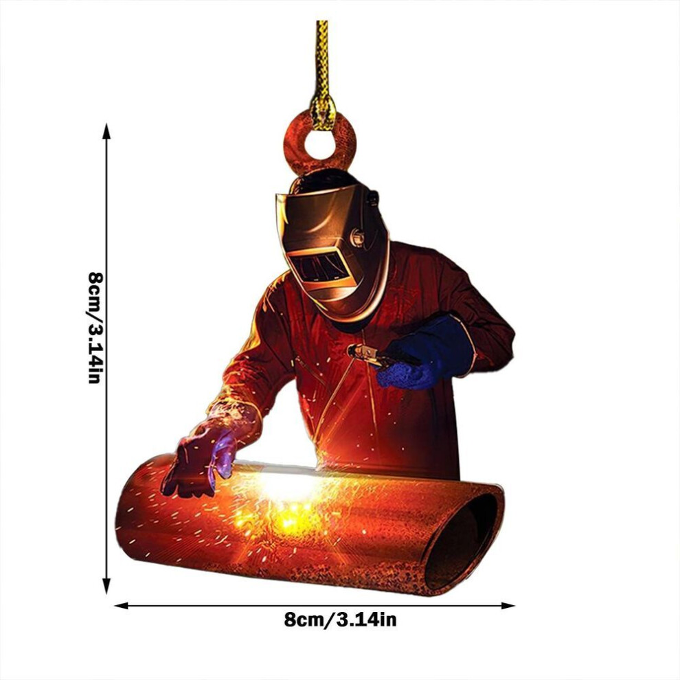 (as the picture) Christmas Welder Acrylic Flat Pendant Home Decor Christmas Tree Pendant Keychain Hanging Decoration 2023
