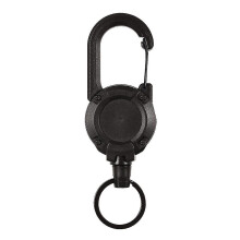 (Black, 2 pcs) Automatic Retractable Wire Rope Tactical Keychain Heavy Duty Carabiner Key Chains For Outdoor Camping Fishing Hunting