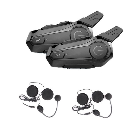 2pcs Bluetooth Intercom Motorcycle Half Helmet Bluetooth Headset For 2 Rider Intercomunicador Wirel