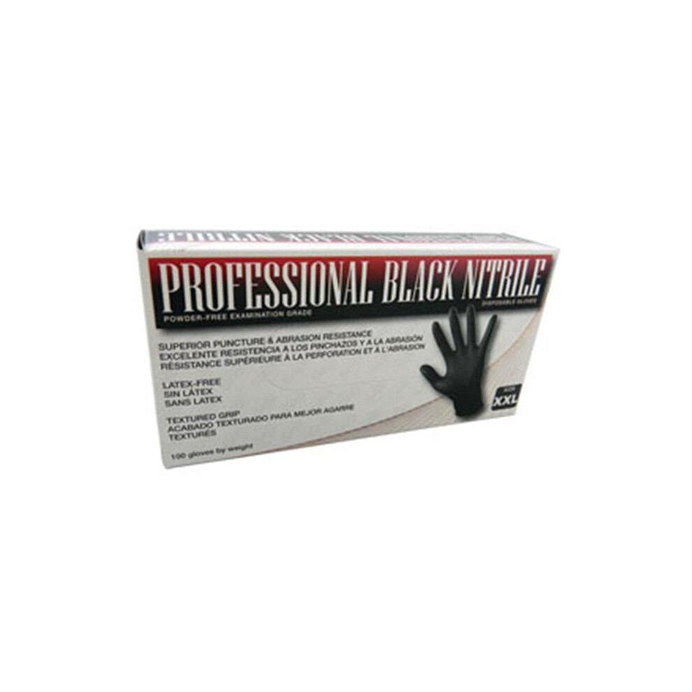 Sas Safety 66542 Professional Black Nitrile Gloves- Medium 781311465428