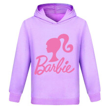 (Purple, 7-8 Years) Barbie Printed Hoodie Long Sleeve Hooded Sweatshirt Tops Girls Boys Casual Pullover Jumper Kids Birthday Gift