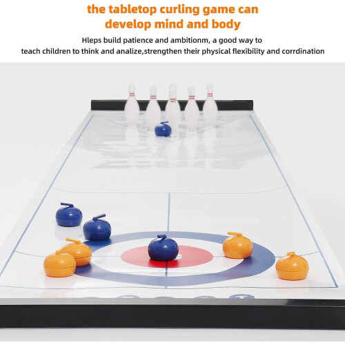 Tabletop Curling Game, Shuffleboard Table, 3in1 Table Game With Curling 1