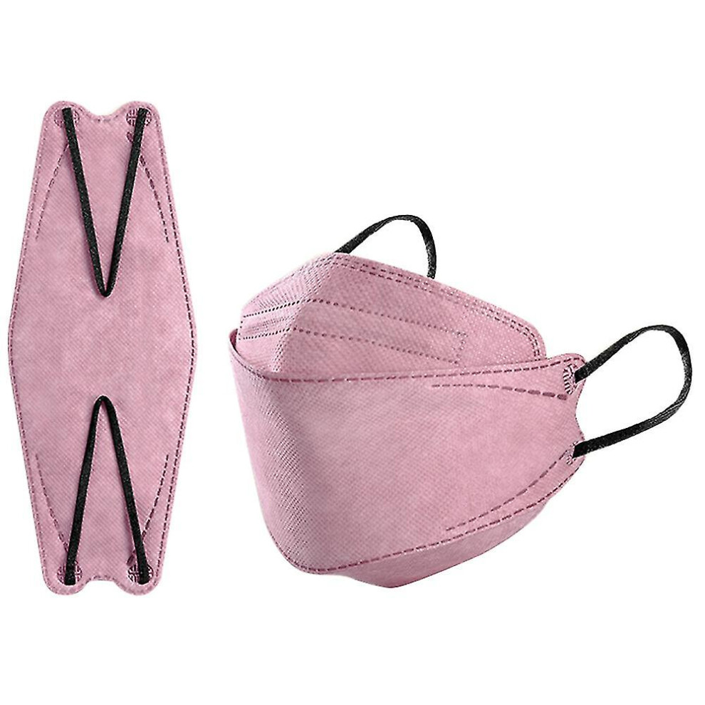 (Light Pink) 50pcs Kn95 Face Masks Fish Mask Adult Morandi Ffp2 Mask 4 Layer Protective Masks Kf94 Masks