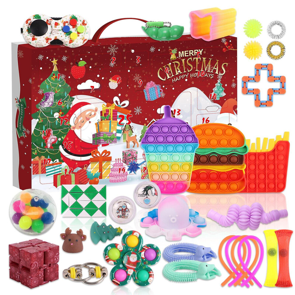 Christmas Advent Calendar Gift Fidget Toys 24 Days Pack Set Anti Stress Kit Stress Relief Fidget Toy Blind Box Kids Gift