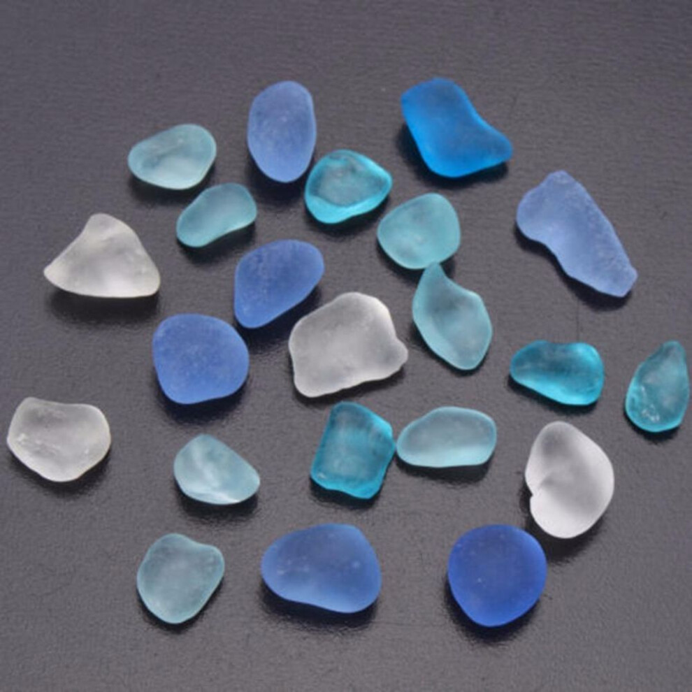 20pcs Sea Beach Glass Beads Mixed Color Jewelry Vase Aquarium Decoration 10-16mm