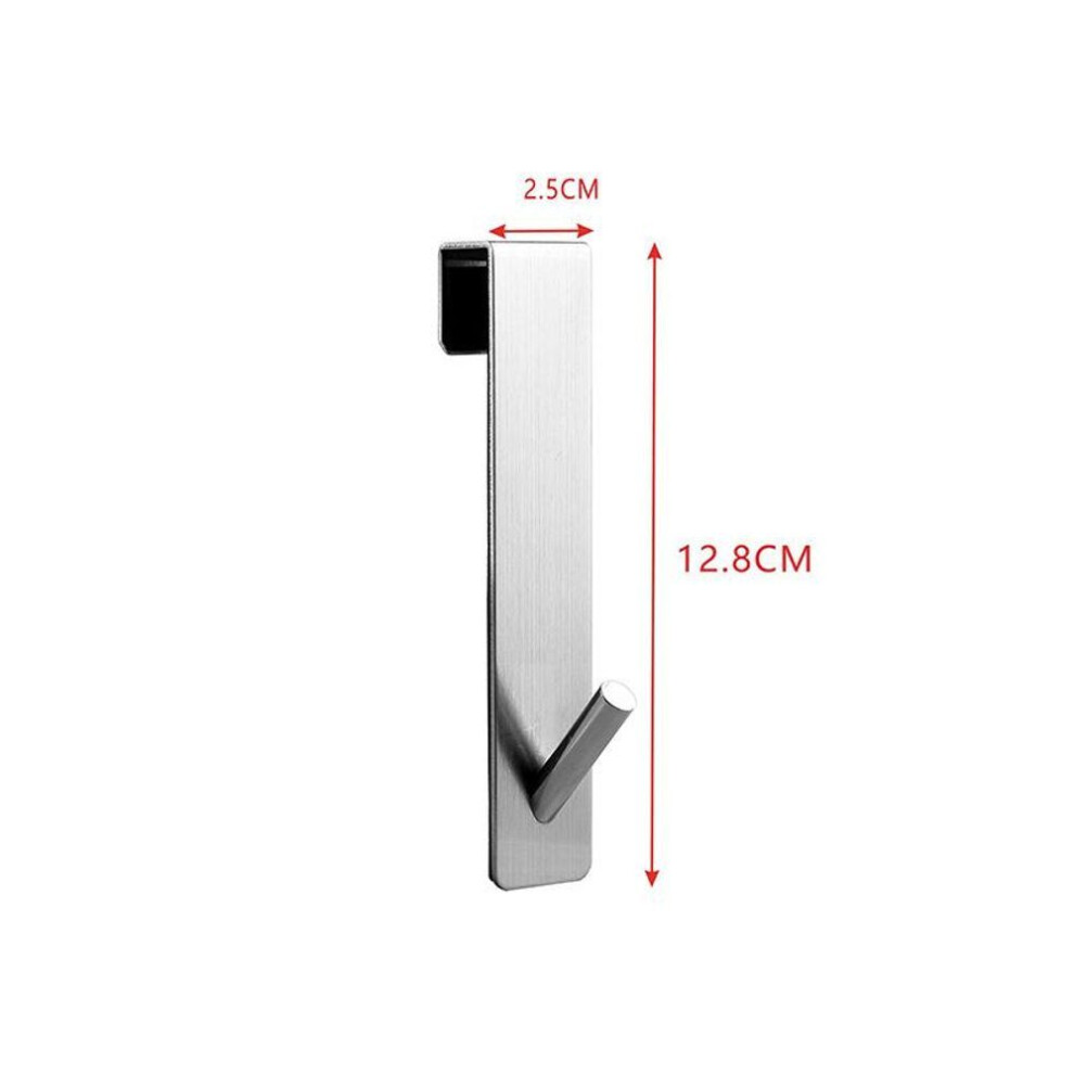 (silver, 12.8cm) Bathroom Shower Door Back Hook Stainless Steel Over Glass Door Shower Towel Rack S-shape Bathroom Bathrobe Hanger Holder Hooks