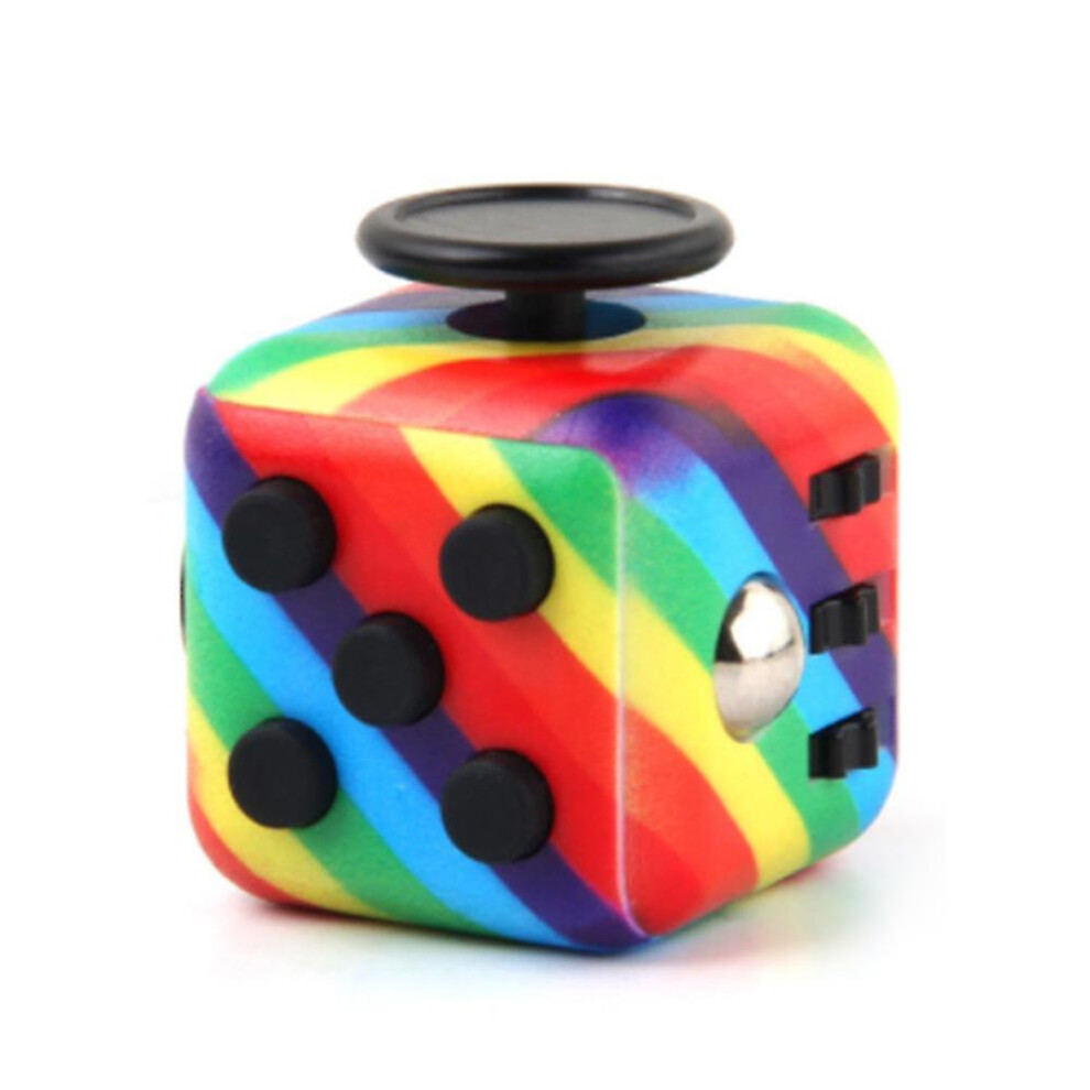 (Rainbow, 4Pcs) Sensory Fidget Toys, Cube Dice, Relieves Stress And Anxiety Fidget Toys For Kids Adults Gifts