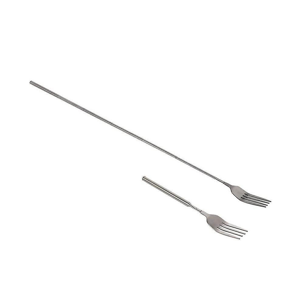 Retro Fork Bbq Telescopic Extendable Dinner  Dessert Long Handle Fork Tableware