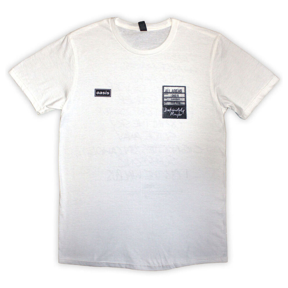 (M, White) Oasis Definitely Maybe AAA Setlist T Shirt