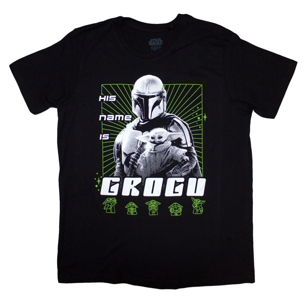 (L, Black) Star Wars The Mandalorian His Name Is Grogu T Shirt