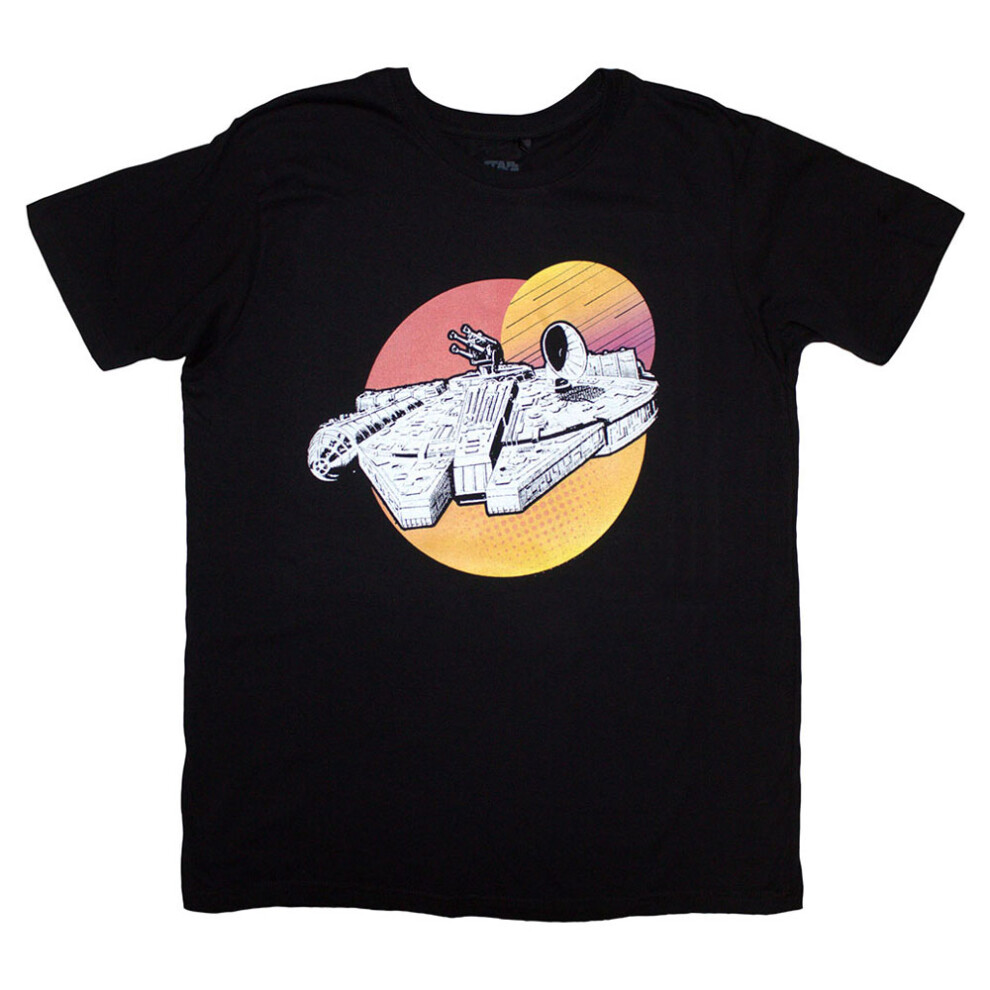 (XXL, Black) Star Wars Millennium Falcon Twin Suns T Shirt