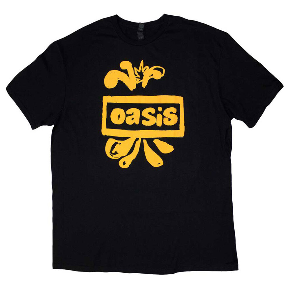 (XXL, Black) Oasis Drawn Band Logo T Shirt