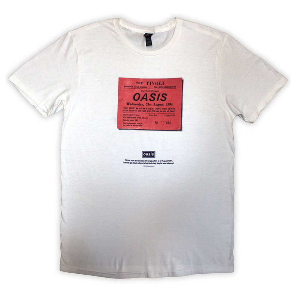 (XL, White) Oasis Definitely Maybe Ticket Stub T Shirt