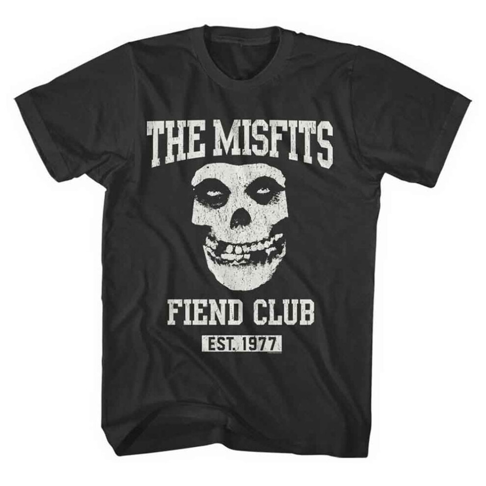 (XL, Black) Misfits Fiend Club Band Logo T Shirt