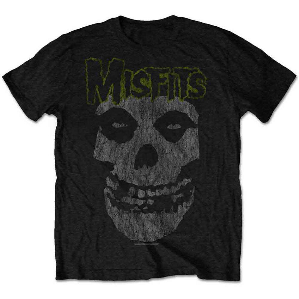 (S, Black) Misfits Classic Vintage Band Logo T Shirt