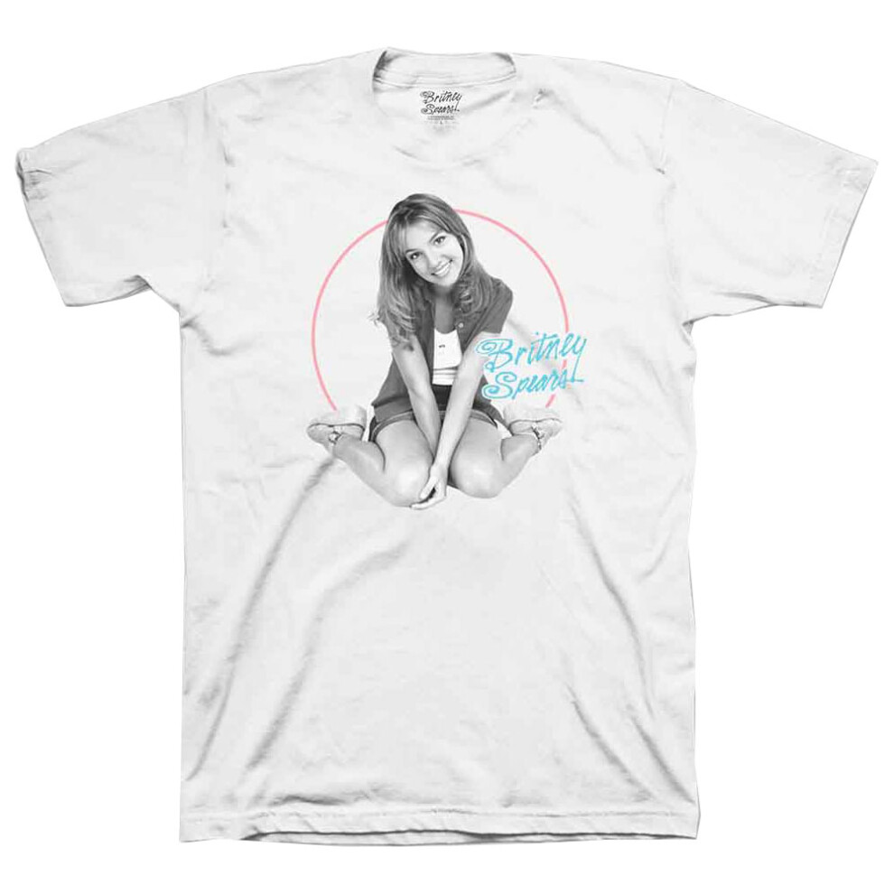 (XL, White) Britney Spears Classic Circle T Shirt