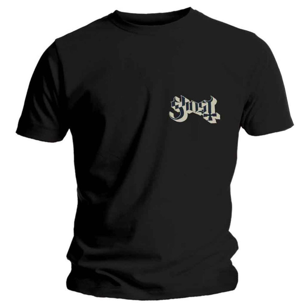 (XXL, Black) Ghost Pocket Band Logo T Shirt