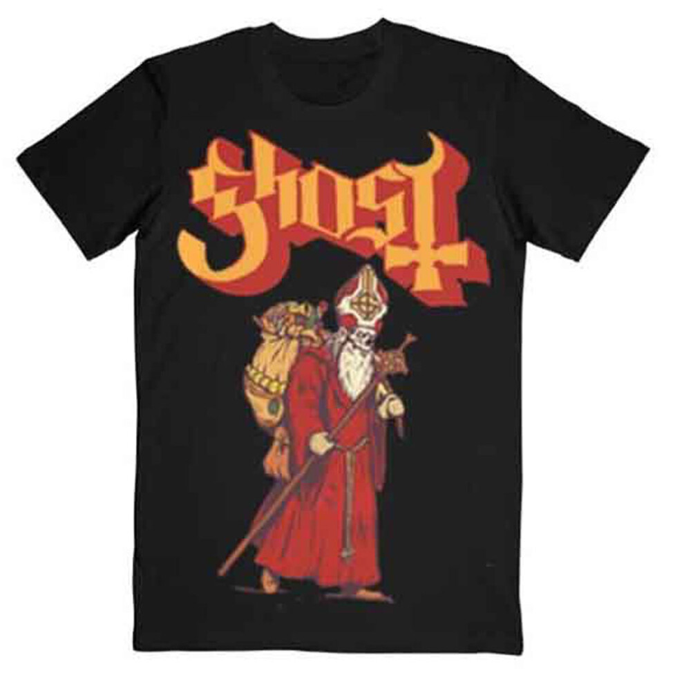 (L, Black) Ghost Greetings From Papa Noel T Shirt