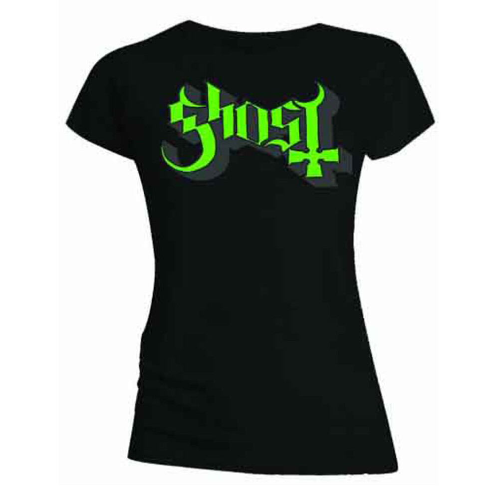 (XXL, Black) Ghost Green Keyline Logo Skinny Fit T Shirt