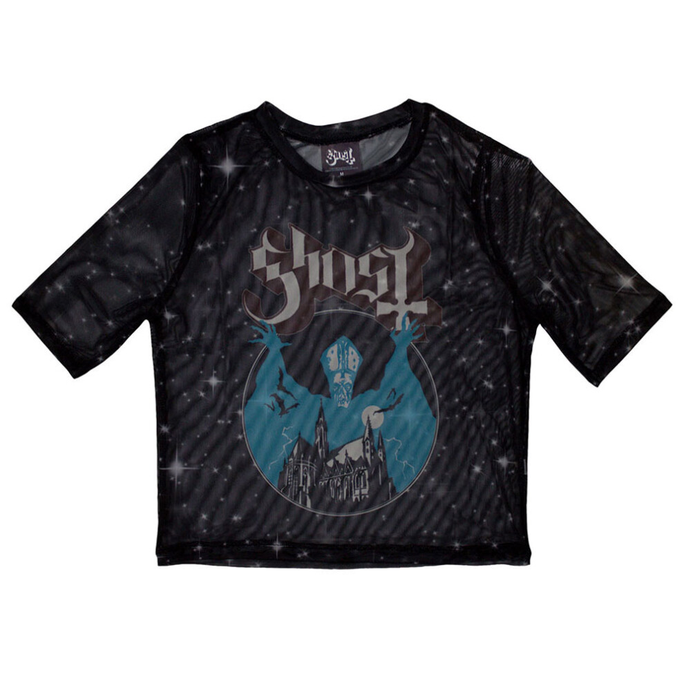 (XS, Black) Ghost Opus Eponymous Mesh Crop Top Shirt