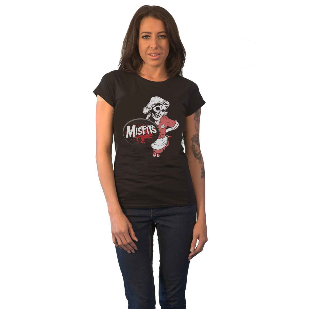 (XL, Black) Misfits Waitress Skinny Fit T Shirt