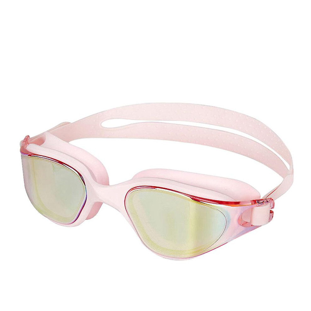 (Pink) Swimming Goggles, Men's And Women's Anti-fog Swimming Goggles, Large Field Of Vision Swimming Goggles Waterproof Electroplating Goggles