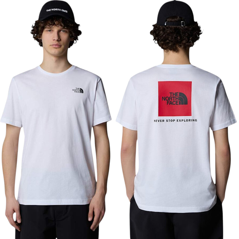 (White, Small) The North Face Red Box Men's T-Shirts