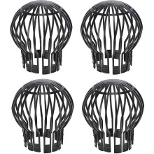 4pcs Plastic Black Drainage Outlet Round Mesh Cover Anti-blocking Balcony Outdoor Rain Household Drainage Ditch Protection Cover