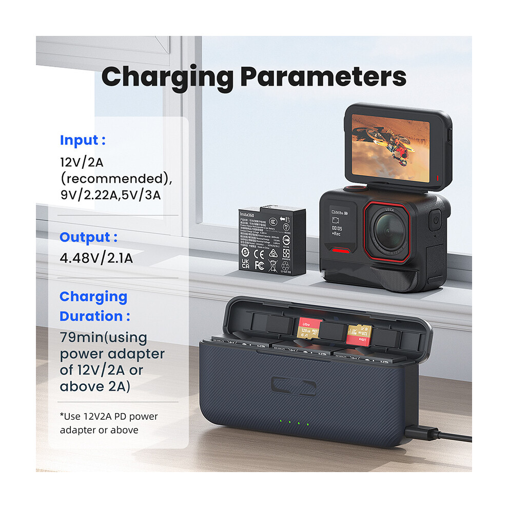 Quick Charge Charging Case For Insta360 Ace Pro2 Battery Charger Storage Compartment Accessories 713929765768