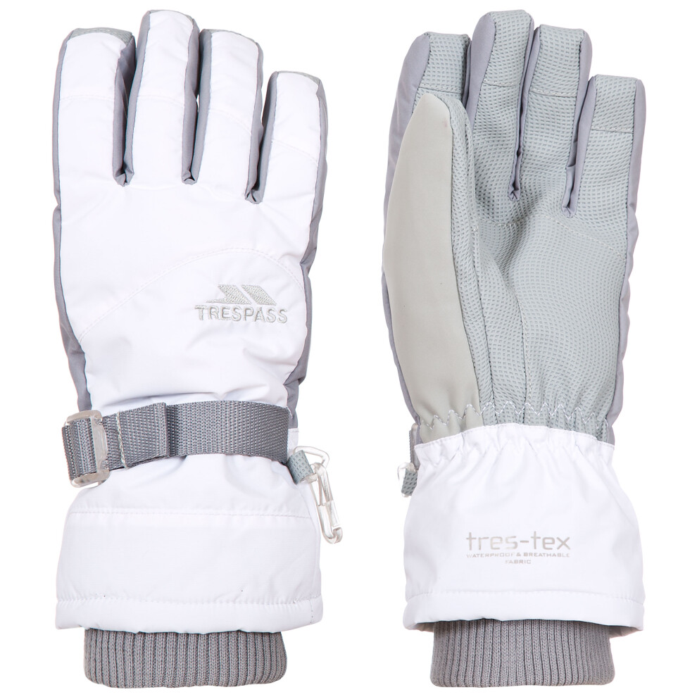 (XL, White) Trespass Womens Ski Gloves Waterproof Vizza II