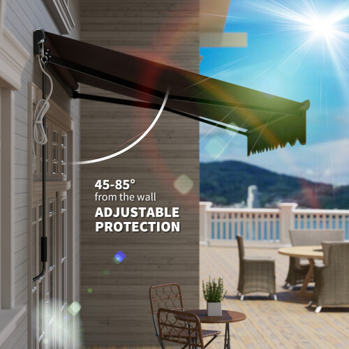 Outsunny Outsunny 2.5 x 2m Electric Awning with LED Light and Remote Controller Grey 1
