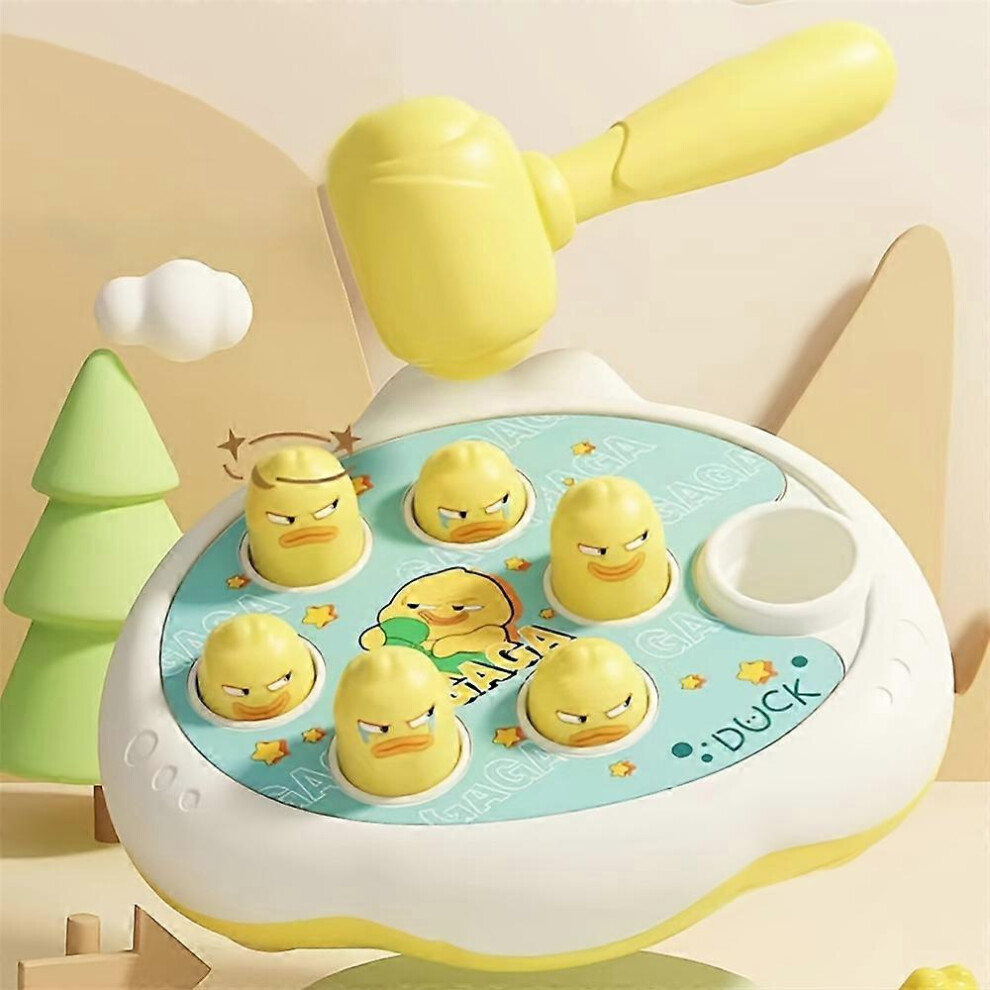 (Duck, One Size) Whack-A-Mole Toy Mole Hammering Educational Toy For Infant Quick Push Game Console Lucky Step