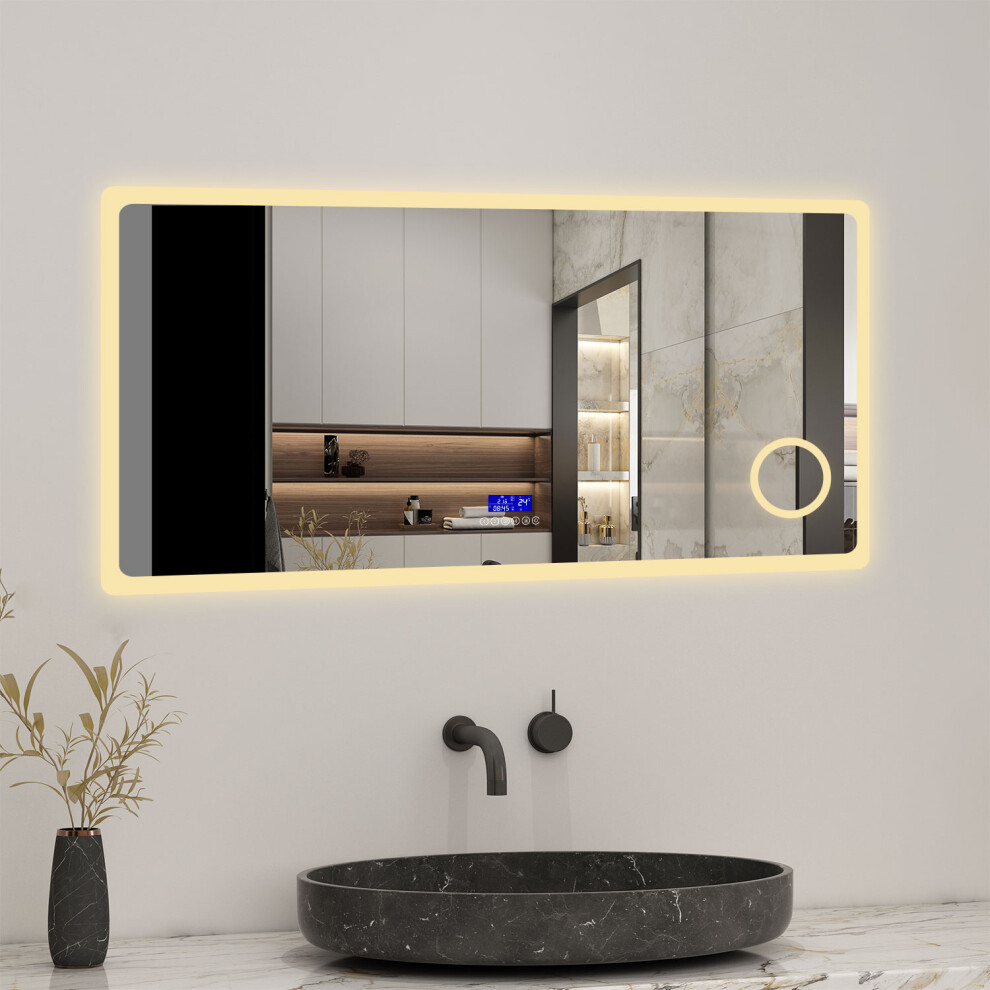 (1600*800mm) Bathroom LED Mirror, Bluetooth, 3x Magnification
