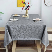 (As show, One size) Waterproof Vinyl Tablecloth, Rectangle Heavy Duty Table Cloth, Wipeable Table Cover for Kitchen and Dining Room (Gray, 52" X 70")