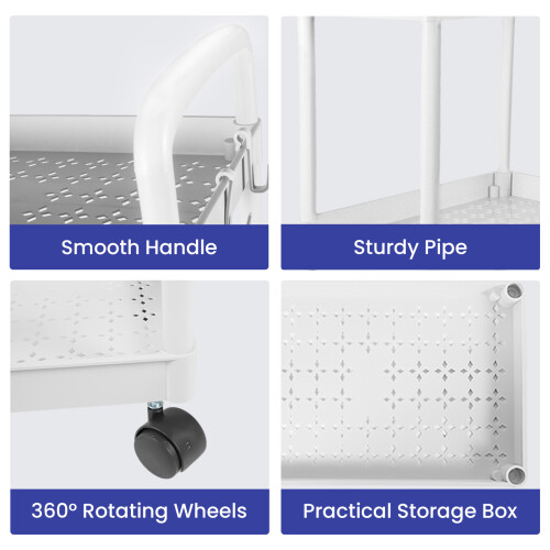 (4-Tier) Storage Rack Storage Trolley On Wheels With Handle 2