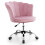 Costway Velvet Swivel Armchair Seashell Back Adjustable Vanity Computer Chair 1
