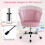 Costway Velvet Swivel Armchair Seashell Back Adjustable Vanity Computer Chair 4