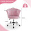 Costway Velvet Swivel Armchair Seashell Back Adjustable Vanity Computer Chair 3