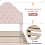 (90*190) Upholstered Single Bed with Height-adjustable Headboard, Pink 4