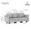 (3 Seater Sofa) Hello-5ive  Sofa Fabric Sofa Bed with Storage and Removable Back Cushion Covers 3