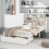 3FT Single Bed with Shelves, White Wooden Storage Bed, Underbed Drawer 3