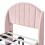 (Pink , 90*190cm) Upholstered bed, with Slatted Frame and Headboard 6