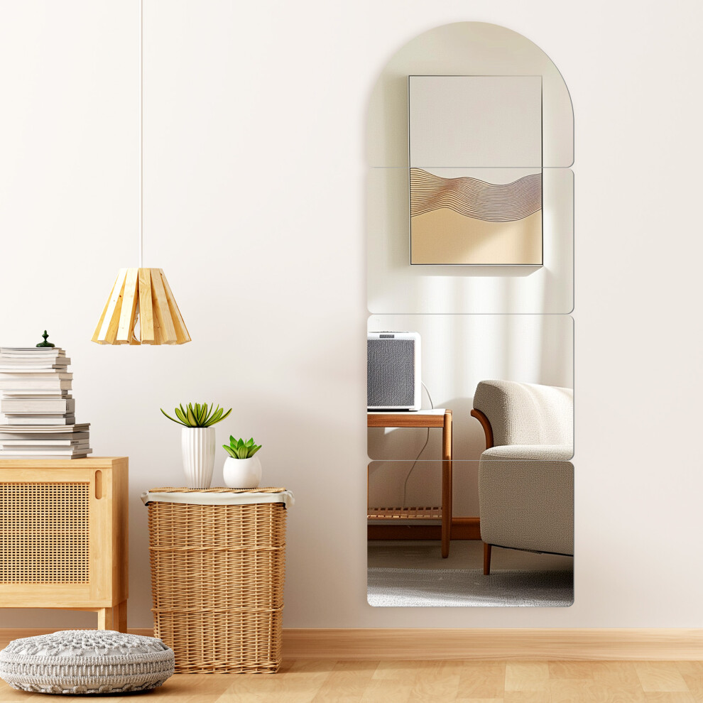 4pcs 30x24cm Full Body Wall Mirrors Large Length Mirror Acrylic