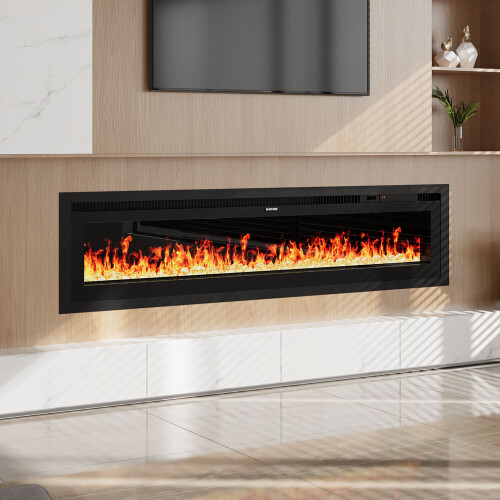 Living And Home 60 Inch Electrical Fireplace with Remote, 12 Vibrant Flame Colours 2