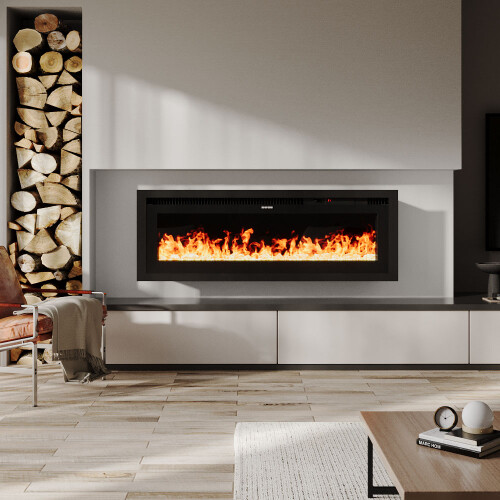 Living And Home 42 Inch Electrical Fireplace with Remote, 12 Vibrant Flame Colours 1